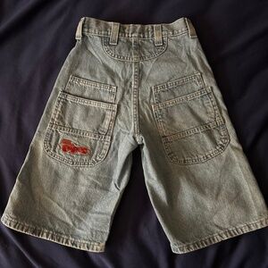 VINTAGE Y2K Lee Pipes Jean Shorts Boys 18 Skater Baggy Wide Leg 90s BMX RARE
